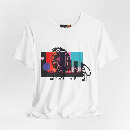 Lion Walking in Desert