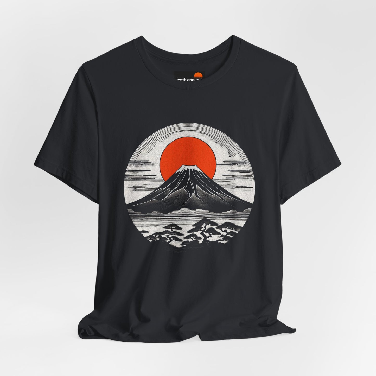 Volcano with Orange Sun