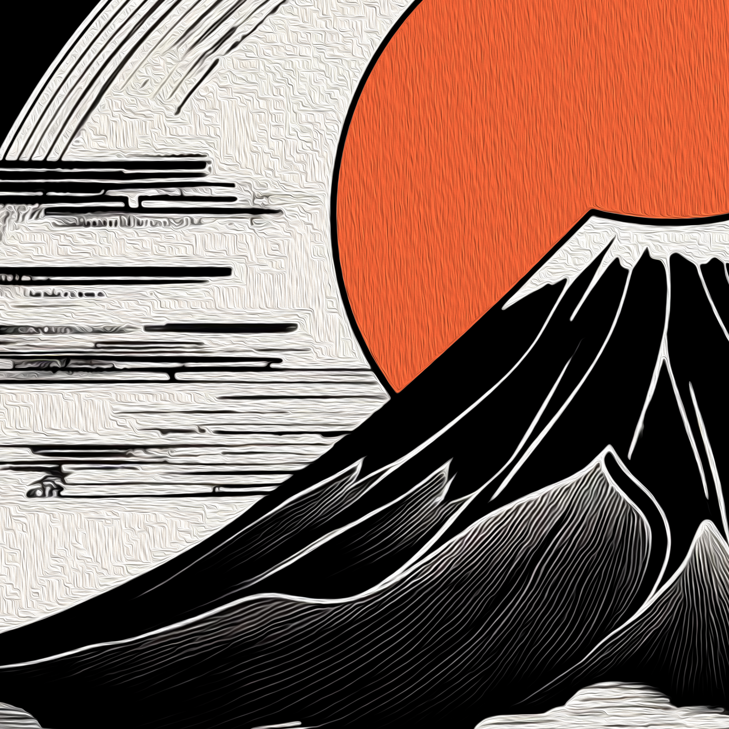 Volcano Orange Sunset