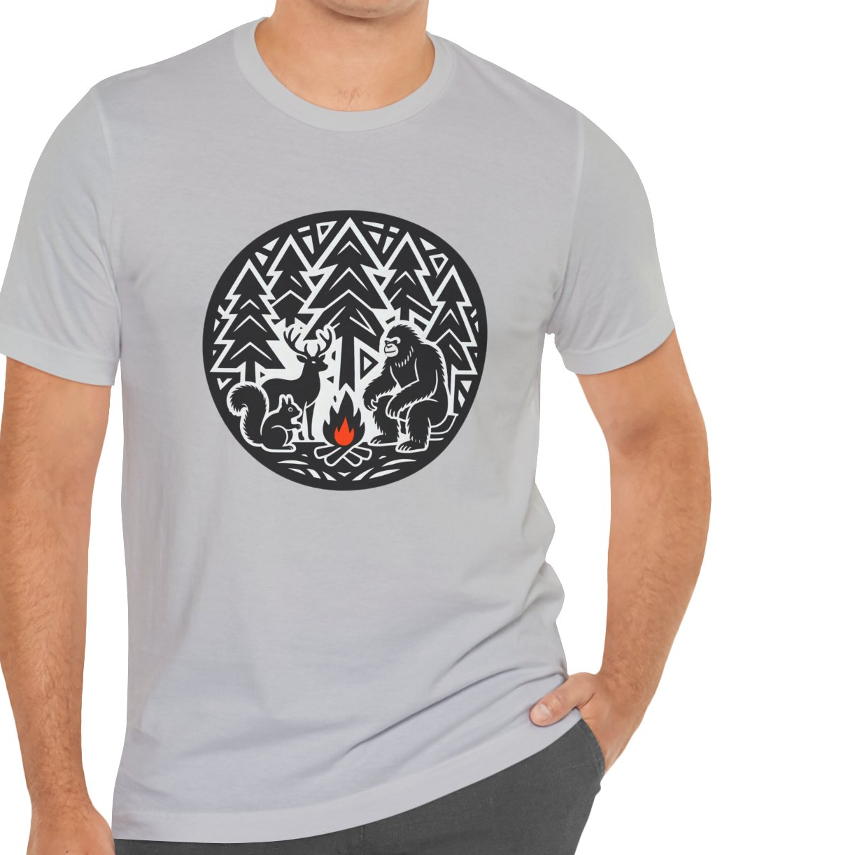 Deer Squirrel Sasquatch Holiday Campfire